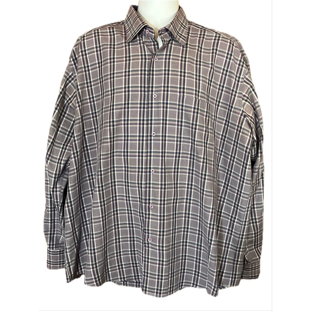 Marcello Sport Shirt Mens XXL Multicolor Long Sleeve 100% Cotton Modern Fit EUC!